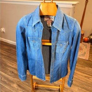 True Religion Disco Rocky Western Denim Shirt XS NWT Med Drifter